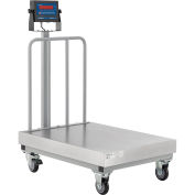 Global Industrial NTEP Mobile Bench Scale with Backrail and LED Display, 1,000 lb x 0.2 lb
