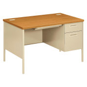 HON Metro Classic Series Right Pedestal Desk, 48"W x 30"D x 29-1/2"H, Harvest