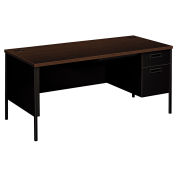 HON Metro Classic Series Right Pedestal Desk, 66"W x 30"D x 29-1/2"H, Mocha