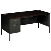 HON Metro Classic Series Left Pedestal Desk, 66"W x 30"D x 29-1/2"H, Mahogany