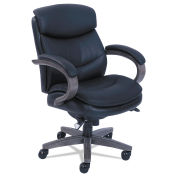 La-Z-Boy Woodbury Series Mid Back Executive Chair, 300 lb. Capacity, Leather, Black