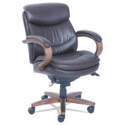 La-Z-Boy Woodbury Series Mid Back Executive Chair, 300 lb. Capacity, Leather, Brown