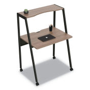 Linea Italia Kompass Series Home Office Desk, 33"W x 23-3/8"D x 48"H, Natural Walnut