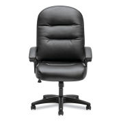 HON Pillow Soft High Back Swivel Executive Chair, 250 lb. Capacity, Leather, Black