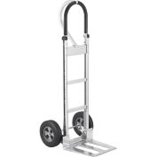 Global Industrial Long Nose Aluminum Hand Truck, Loop Handle, Mold-On Rubber Wheels