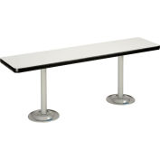 Global Industrial Locker Room Bench, Laminate w/ Steel Tube Pedestal Legs, 36"W x 12"D x 17"H