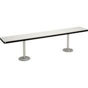 Global Industrial Locker Room Bench, Laminate Top, Steel Tube Pedestal Legs, 72"W x 12"D x 17"H