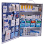 Global Industrial First Aid Kit, 100-150 Person, ANSI Compliant, 4-Shelf Steel Cabinet