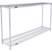 Global Industrial 2 Shelf, Chrome Wire Shelving Unit, 60"W x 14"D x 34"H