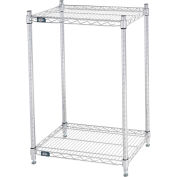Global Industrial 2 Shelf, Chrome Wire Shelving Unit, Starter, 24"W x 18"D x 34"H
