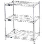 Global Industrial 3 Shelf, Chrome Wire Shelving Unit, Starter, 30"W x 18"D x 34"H