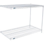 Global Industrial 2 Shelf, Chrome Wire Shelving Unit, Add On, 42"W x 18"D x 34"H