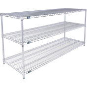Global Industrial 3 Shelf, Chrome Wire Shelving Unit, Starter, 72"W x 12"D x 34"H