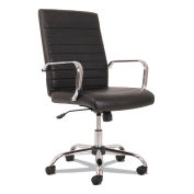 Sadie 5-Eleven Mid-Back Executive Chair, 17-1/8" to 20" Seat Height, Black Seat, Chrome Base