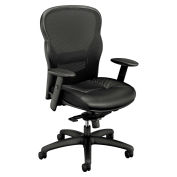 HON Wave Mesh High-Back Task Chair, Supports to 250 lb, 19-1/4" to 22" Seat Height, Black