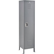 Global Industrial Infinity 1-Tier 1 Door Locker, 15"W x 15"D x 78"H, Gray, Unassembled