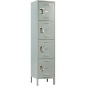 Global Industrial 4-Tier 4 Door Locker, 18"W x 18"D x 78"H, Gray, Unassembled