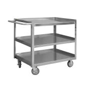 Durham Mfg® Stock Cart w/ 3 Shelves, Stainless Steel, 1200 lb. Capacity, 42"L x 24-1/8"W x 35"H
