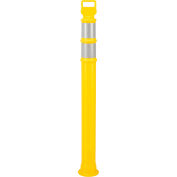 Global Industrial Portable Delineator Post w/ 3" Reflective Bands, 49"H, Yellow