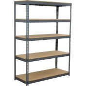 Global Industrial 5 Shelf, Heavy Duty Boltless Shelving, 72"W x 24"D x 84"H,Wood Deck