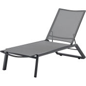 Global Industrial Outdoor Sling Chaise Lounge Chair, Gray - Pkg Qty 4