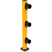 Global Industrial End Post for Plastic Guard Rails, 60"H, Yellow