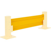 Global Industrial Steel Guard Rail, 2-Rib, 3'L, Yellow
