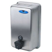 Wall Mount Manual Vertical Liquid Soap Dispenser - Stainless Steel
