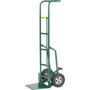 60" Tall Hand Truck with Foot Kick, 10" Solid Rubber