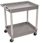 Luxor Tray-Shelf Carts - 32"W x 24"D Shelf, 38-1/2"H - Gray