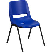 Ergonomic Shell Stack Chair, Blue, Plastic - Pkg Qty 4