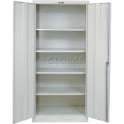Storage Cabinet, 36"W x 24"D x 78"H, Parchment, Knock-Down