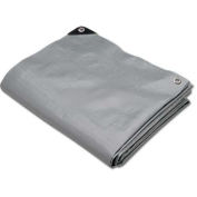 Hygrade Heavy Duty Super Cover Poly Tarp, 10 Mil, Silver/Black, 10'L X 20'W