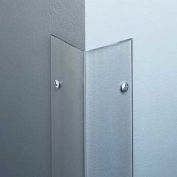 Surface Mounted 90° Corner Guard, 1-1/8" Wing, 8'H, Clear, Drilled Polycarbonate