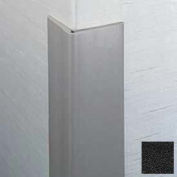 Flexible Vinyl Corner Guard, 2-1/2" Wings, 3/16" Radius, 4'H, Black
