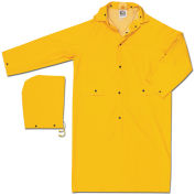 MCR Safety 200CX5 Classic Rain Coat, 5X-Large, .35mm, PVC/Polyester, Detachable Hood, Yellow