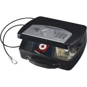 SentrySafe Compact Portable Security Box Safe, Electric Lock, 0.08 Cu. Ft. Capacity, Black