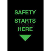 NoTrax® Safety Message Mat 194 Safety Starts Here, Black, 36" x 60"