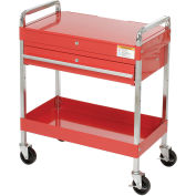 Service Cart w/ Locking Top and Locking Drawer - Red