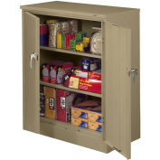 Tennsco Deluxe Counter Height Storage Cabinet, Welded 36"W x 18"D x 42"H Medium Gray
