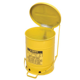 Justrite 09101 Justrite Oily Waste Can, 6 Gallon, Yellow