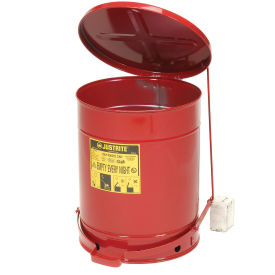 Justrite 09500 Justrite Oily Waste Can, 14 Gallon, Red