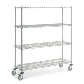 Nexel Chrome Wire Shelf Truck, 60x18x69 1200 Pound Capacity with Brakes