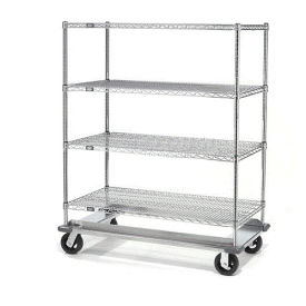 Nexel Chrome Wire Shelf Truck, 36x18x70 1600 Pound Capacity