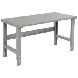 Adjustable Height Workbench C-Channel Leg, 48"W x 30"D, 1-3/4" Steel Square Edge, Gray