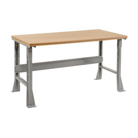 Fixed Height Workbench Flared Leg, 48"W x 30"D x 34"H, 1-1/2" Shop Top Square Edge, Gray