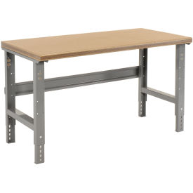 Adjustable Height Workbench C-Channel Leg, 72"W x 30"D, 1-1/2" Shop Top Safety Edge, Gray