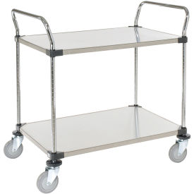 Global Industrial Stainless Steel Utility Cart, 2 Shelves, 48x24x38