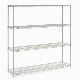 Nexel Chrome Wire Shelving, 72"W X 30"D x 74"H