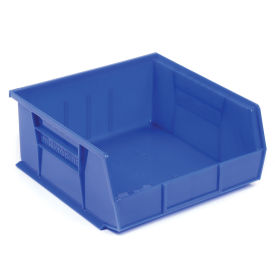 Plastic Stacking Bin, 11"W x 10-7/8"D x 5"H, Blue - Pkg Qty 6